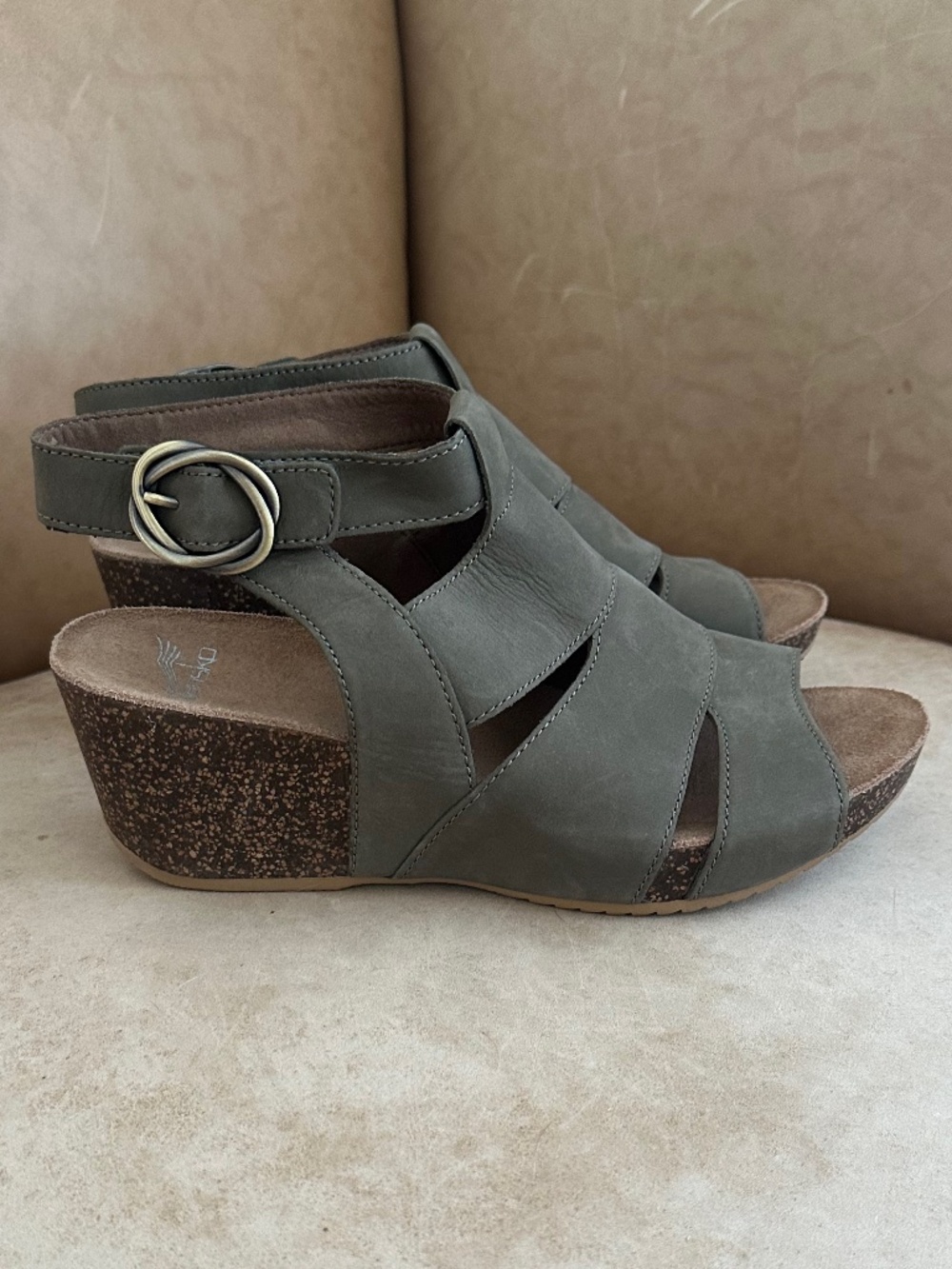 Dansko Sera Leather Open-Toe Wedge Sandal 38 (US 7.5-8) Fall Casual Comfort